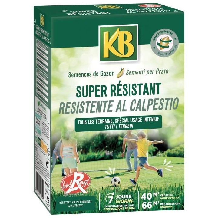 KB - Semences gazon - Super résistant 40m²