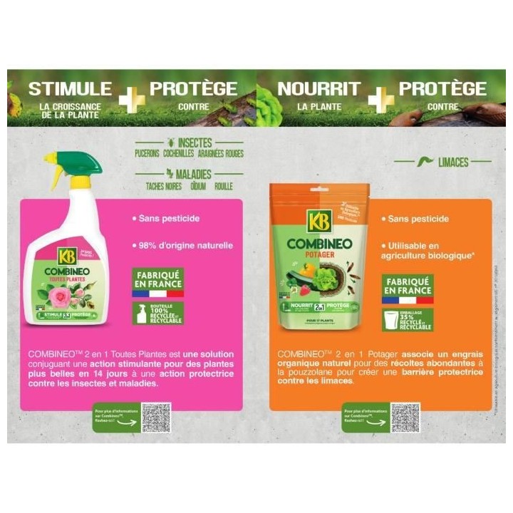 KB - Combinéo stimule et protege toutes plantes 800ml