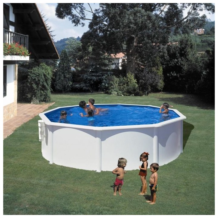 GRE - Kit Piscine hors-sol ronde blanche - Bora Bora - Ø3m x H1,22m -
