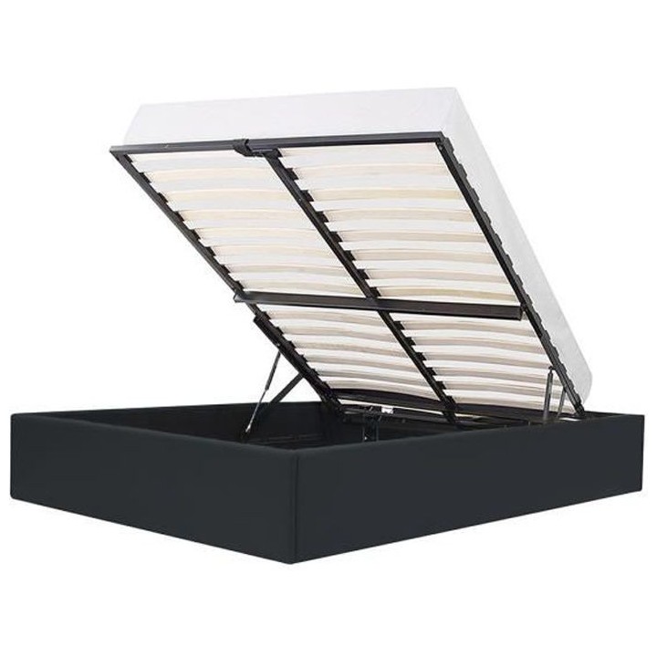 ECLIPSE Lit coffre adulte 140 x 190 cm - Simili Noir