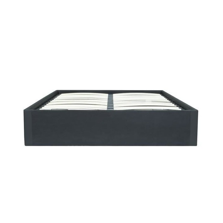 ECLIPSE Lit coffre adulte 140 x 190 cm - Simili Noir