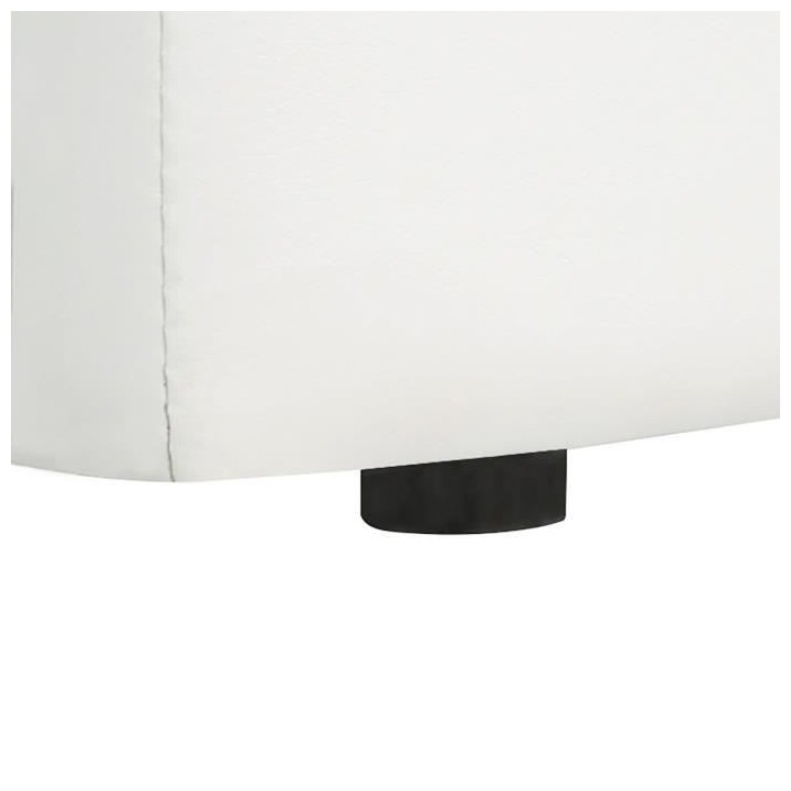 MARTIN Lit adulte 140 x 190 cm + coffre de rangement - Simili blanc -