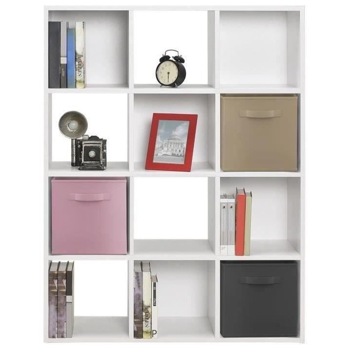 Meuble de rangement MIXCLUB 12 cases - Blanc - L 91 x P 30 x H 120,7 c