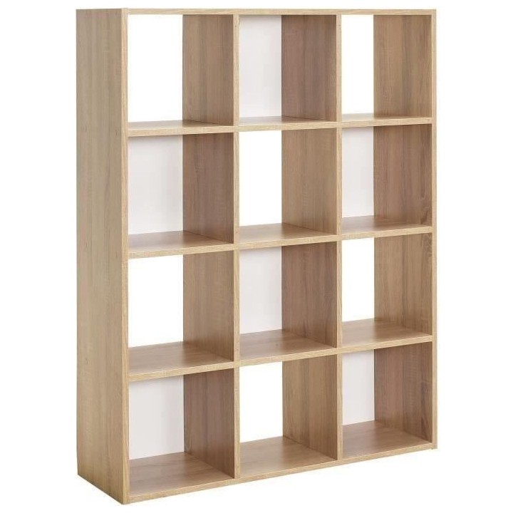 Meuble de rangement MIXCLUB 12 cases - Décor chene - L 91 x P 30 x H