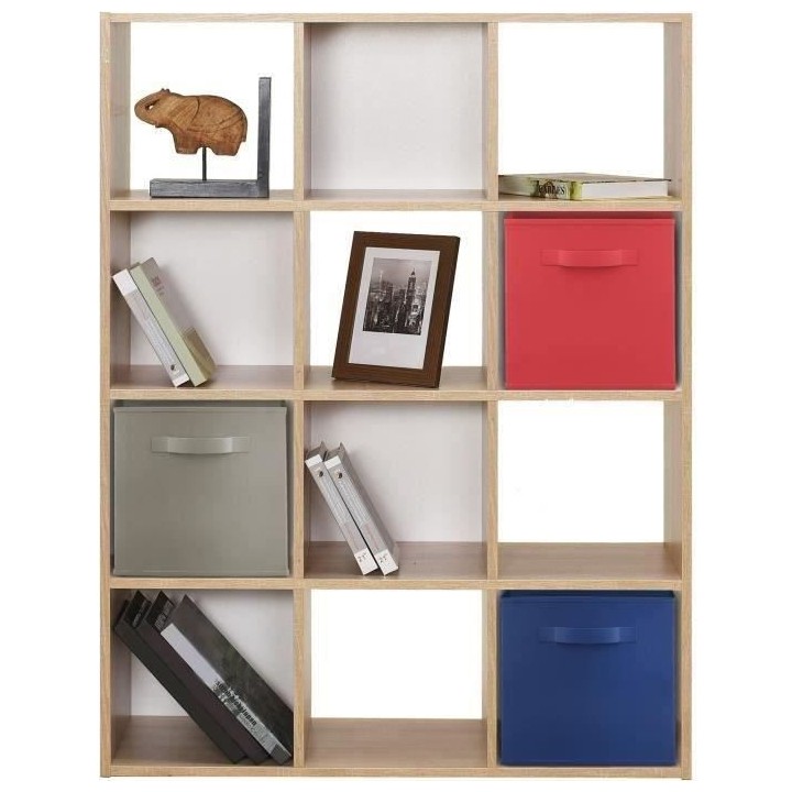 Meuble de rangement MIXCLUB 12 cases - Décor chene - L 91 x P 30 x H