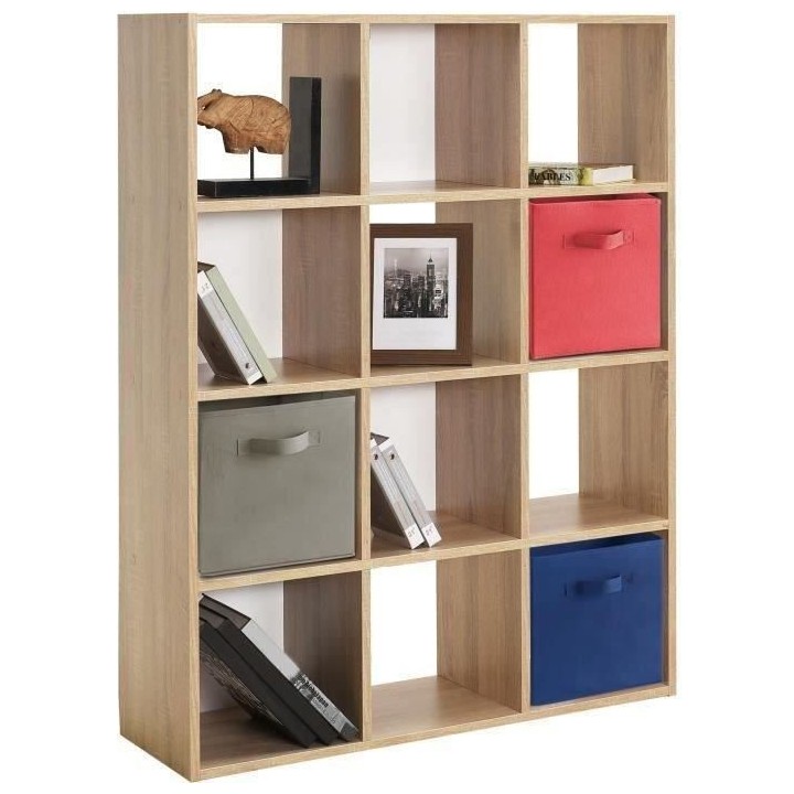 Meuble de rangement MIXCLUB 12 cases - Décor chene - L 91 x P 30 x H