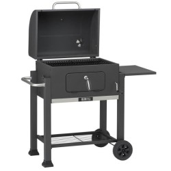 Barbecue a charbon - LANDMANN - Grille en acier émaillé - Surface de cuisson : 42 x 56 cm - Noir