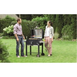 Barbecue a charbon - LANDMANN - Grille en acier émaillé - Surface de cuisson : 42 x 56 cm - Noir