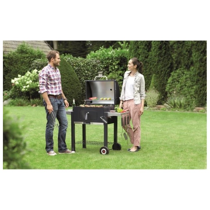 Barbecue a charbon - LANDMANN - Grille en acier émaillé - Surface de