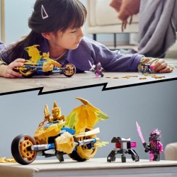 LEGO 71768 NINJAGO La Moto Dragon d'Or de Jay, Jouet avec Véhicule et Figurine de Dragon, Idée Cadeau Anniversaire pour Enfant