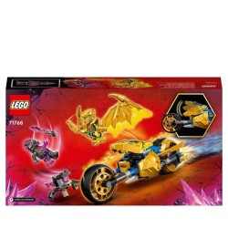 LEGO 71768 NINJAGO La Moto Dragon d'Or de Jay, Jouet avec Véhicule et Figurine de Dragon, Idée Cadeau Anniversaire pour Enfant