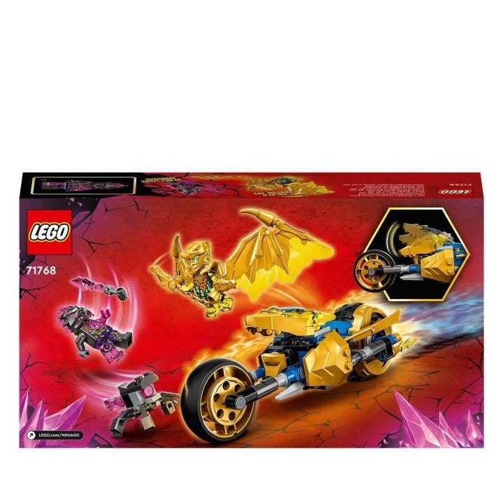 LEGO 71768 NINJAGO La Moto Dragon d'Or de Jay, Jouet avec Véhicule et