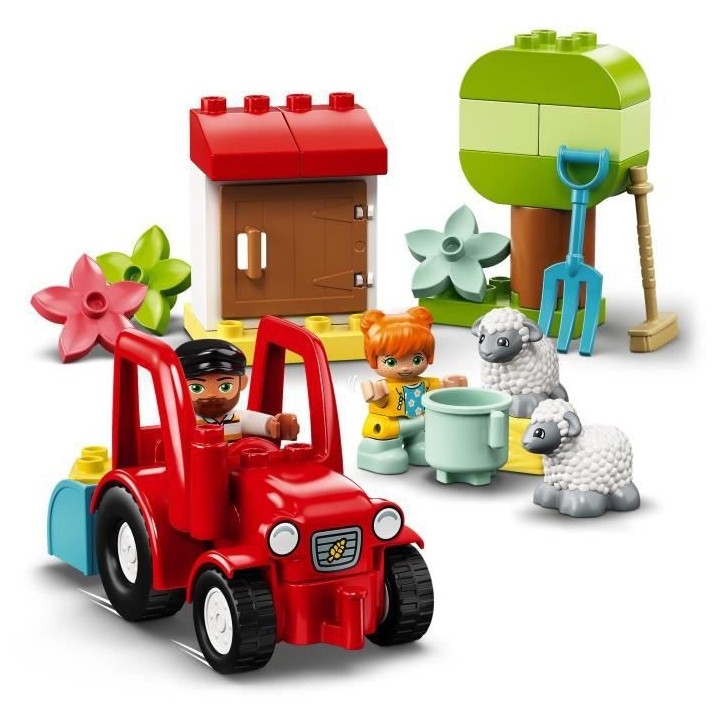 LEGO 10950 DUPLO Town Le Tracteur et Les Animaux Jouet avec Figurine d