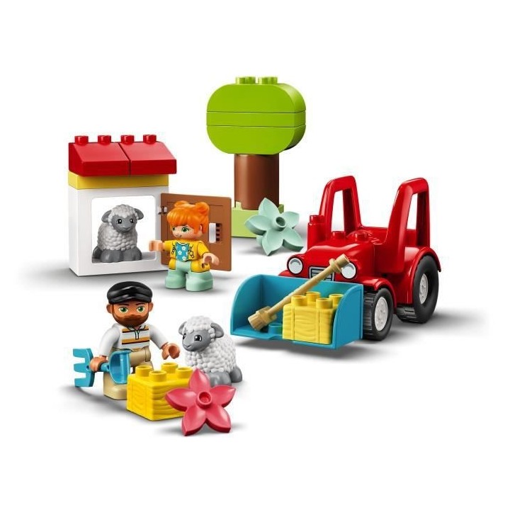 LEGO 10950 DUPLO Town Le Tracteur et Les Animaux Jouet avec Figurine d