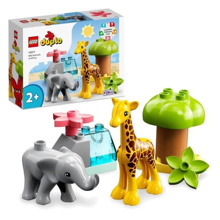 LEGO 10971 DUPLO Animaux Sauvages d'Afrique, Jouet sur le Safari des 2