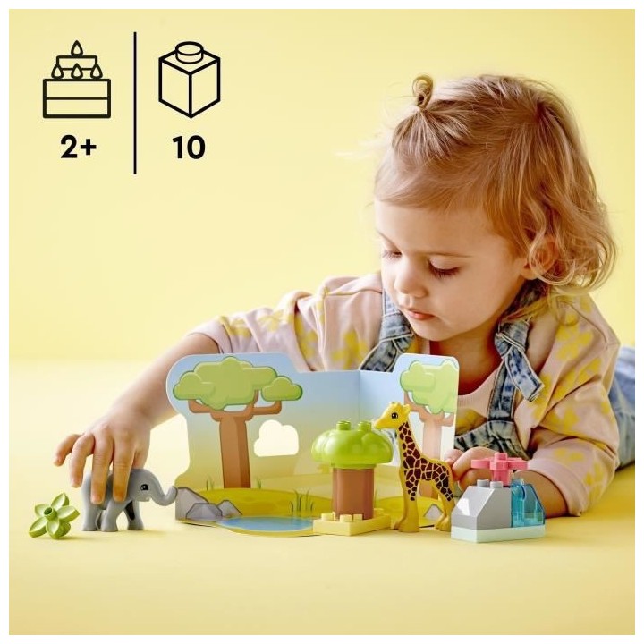 LEGO 10971 DUPLO Animaux Sauvages d'Afrique, Jouet sur le Safari des 2