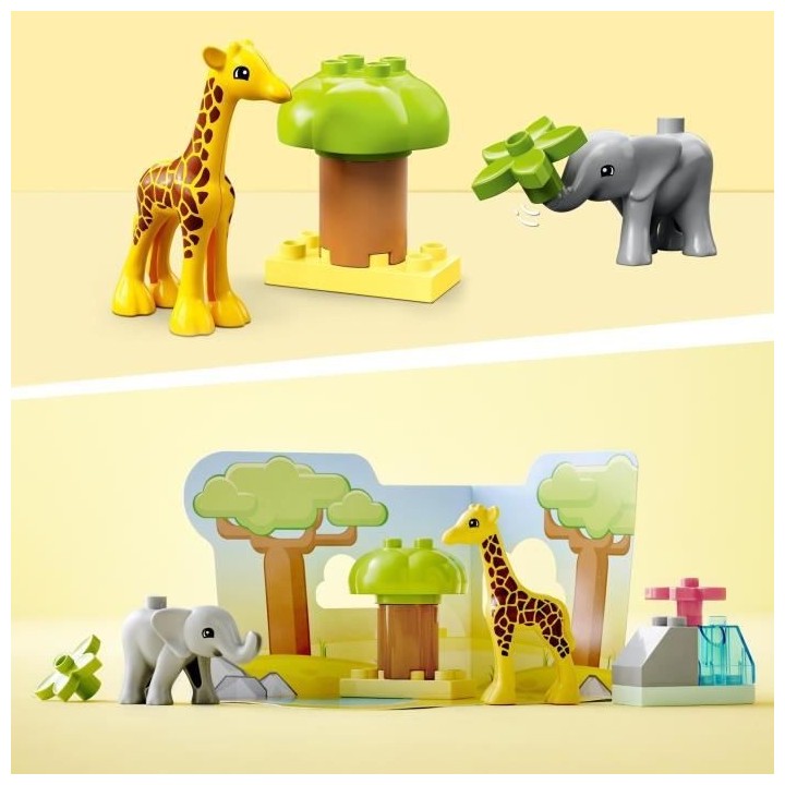 LEGO 10971 DUPLO Animaux Sauvages d'Afrique, Jouet sur le Safari des 2