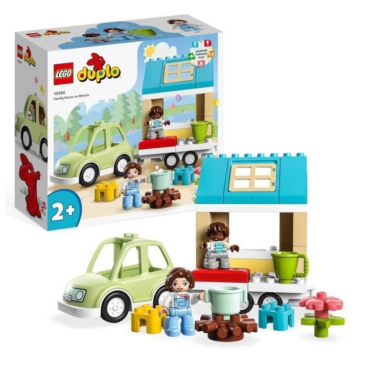 LEGO DUPLO Ma Ville 10986 La Maison Familiale sur Roues, Jouet Éducat