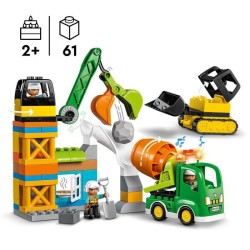 LEGO DUPLO Ma ville 10990 Le Chantier de Construction, Jouet Grue, Bulldozer et Bétonniere