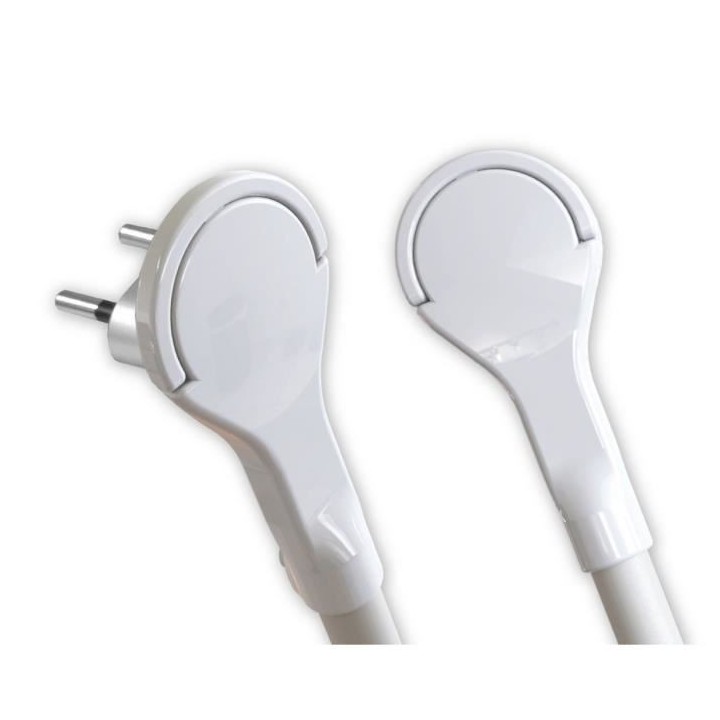 Fiche électrique mâle extra plate ZENITECH 2P 6A - Blanc