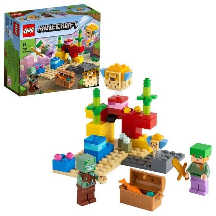 LEGO Minecraft 21164 Le Récif Corallien, Jouet avec Figurines d'Alex,