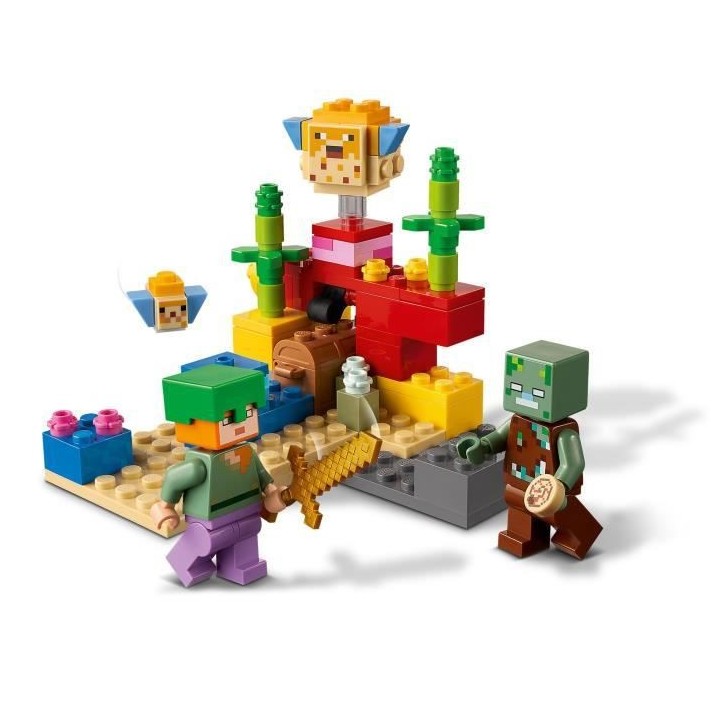 LEGO Minecraft 21164 Le Récif Corallien, Jouet avec Figurines d'Alex,