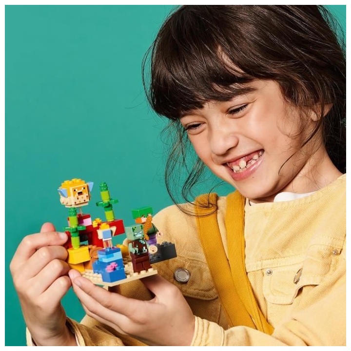 LEGO Minecraft 21164 Le Récif Corallien, Jouet avec Figurines d'Alex,