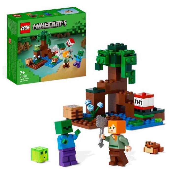 LEGO Minecraft 21240 Aventures dans le Marais, Jouet de Construction,