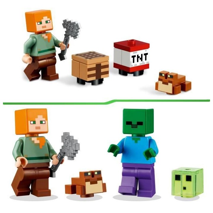 LEGO Minecraft 21240 Aventures dans le Marais, Jouet de Construction,