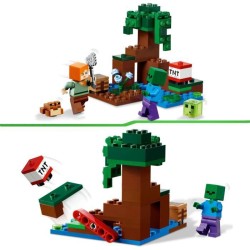 LEGO Minecraft 21240 Aventures dans le Marais, Jouet de Construction, avec Figurine Zombie