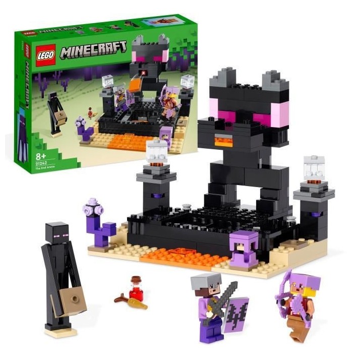 LEGO Minecraft 21242 L'Arene de l'End, Jouet avec Lave, Figurine Drago