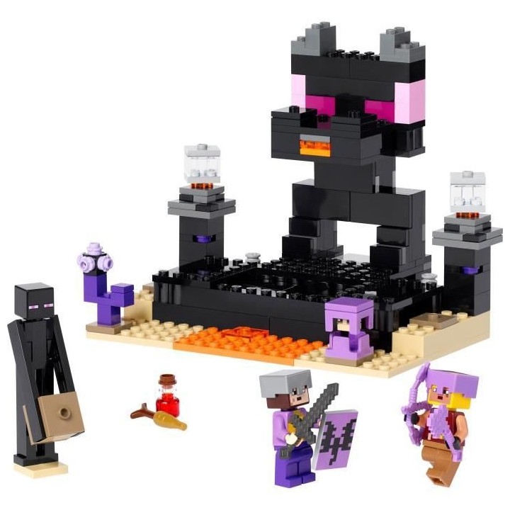 LEGO Minecraft 21242 L'Arene de l'End, Jouet avec Lave, Figurine Drago