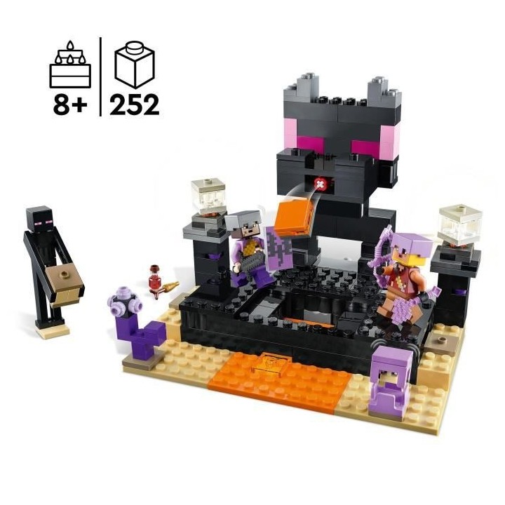 LEGO Minecraft 21242 L'Arene de l'End, Jouet avec Lave, Figurine Drago