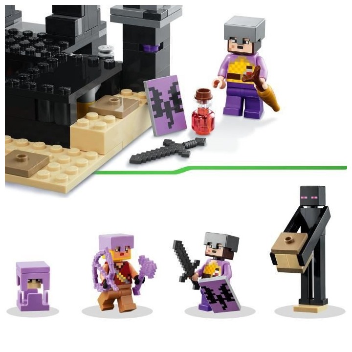 LEGO Minecraft 21242 L'Arene de l'End, Jouet avec Lave, Figurine Drago