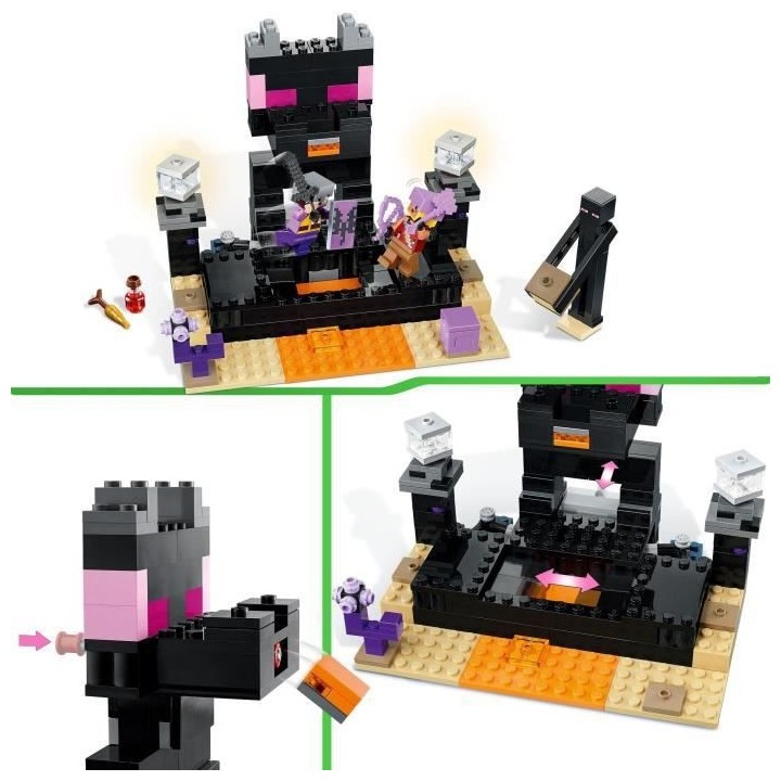 LEGO Minecraft 21242 L'Arene de l'End, Jouet avec Lave, Figurine Drago