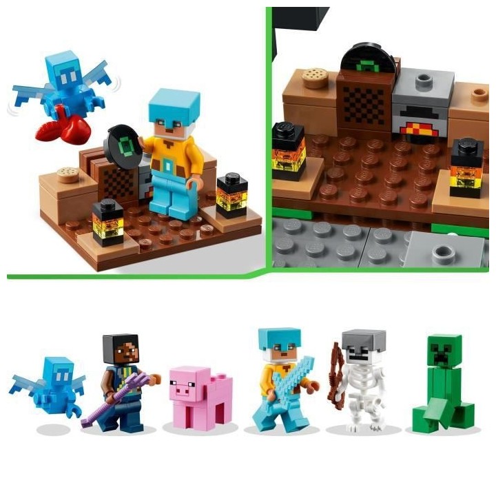 LEGO Minecraft 21244 L'Avant-Poste de l'Épée, Jouet, et Figurines Cr
