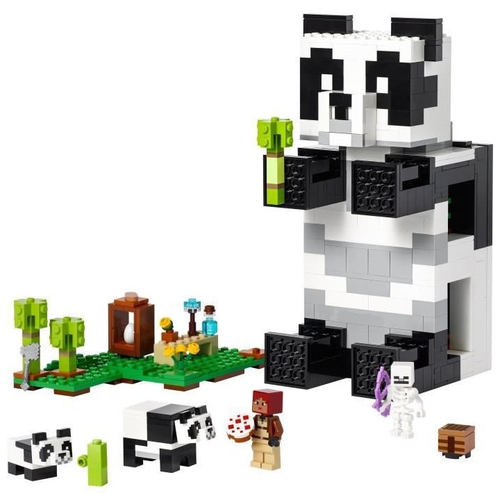 LEGO Minecraft 21245 Le Refuge Panda, Jouet de Maison, avec Figurines