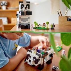 LEGO Minecraft 21245 Le Refuge Panda, Jouet de Maison, avec Figurines Animaux et Squelette