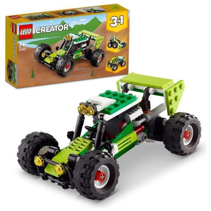 LEGO 31123 Creator 3 en 1 Le Buggy Tout-Terrain, Chargeuse-Pelleteuse,