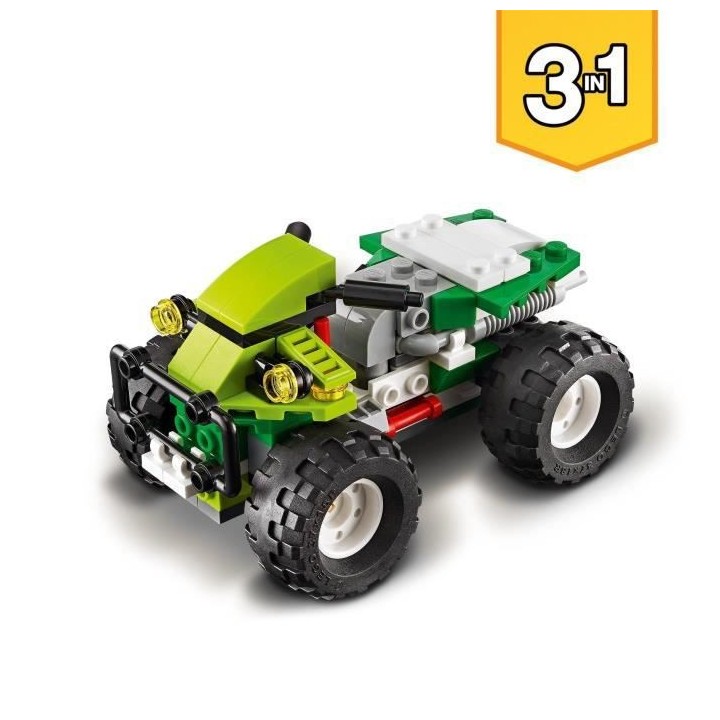 LEGO 31123 Creator 3 en 1 Le Buggy Tout-Terrain, Chargeuse-Pelleteuse,