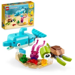 LEGO 31128 Creator Le Dauphin Et La Tortue, Set de Figurines de Jouets
