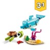 LEGO 31128 Creator Le Dauphin Et La Tortue, Set de Figurines de Jouets d'Animaux Marins pour Filles et Garçons de 6 Ans et Plus