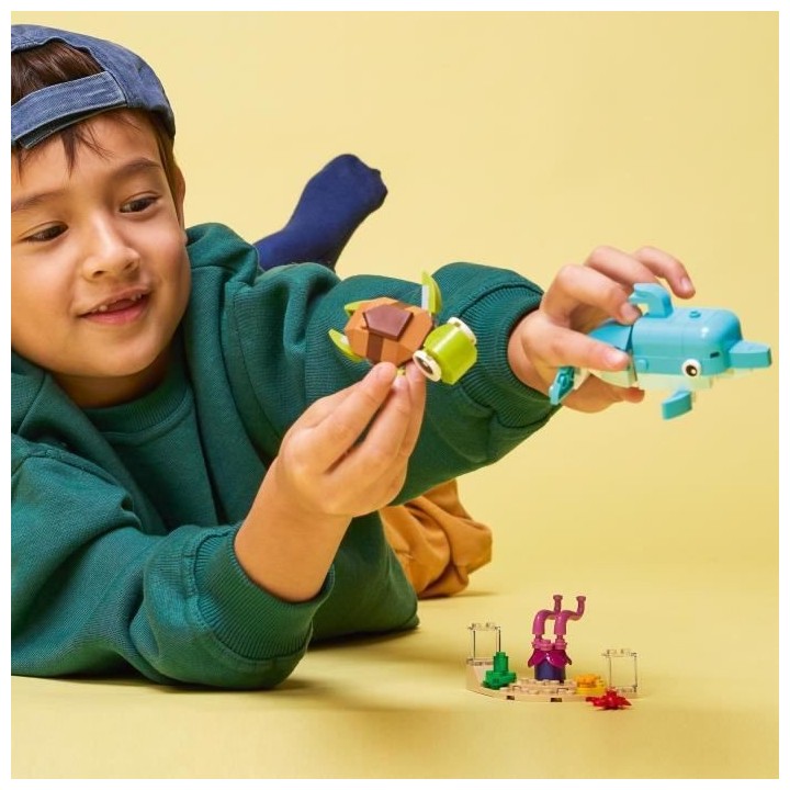 LEGO 31128 Creator Le Dauphin Et La Tortue, Set de Figurines de Jouets