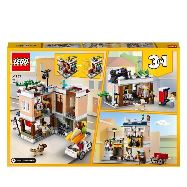 LEGO 31131 Creator 3-en-1 Le Magasin de Nouille du Centre-Ville, Jouet