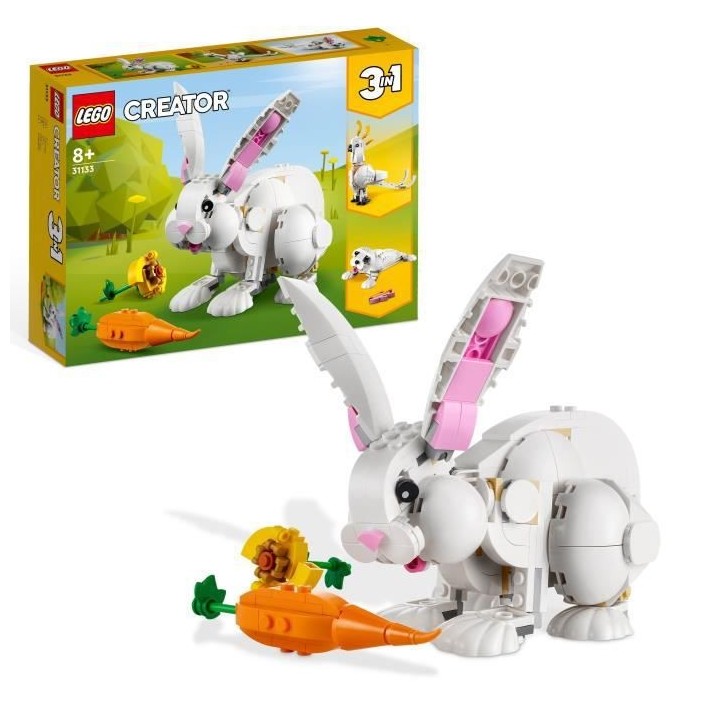 LEGO Creator 3-en-1 31133 Le Lapin Blanc, avec des Figurines Animaux P