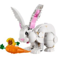 LEGO Creator 3-en-1 31133 Le Lapin Blanc, avec des Figurines Animaux Poissons, Phoques et Perroquets