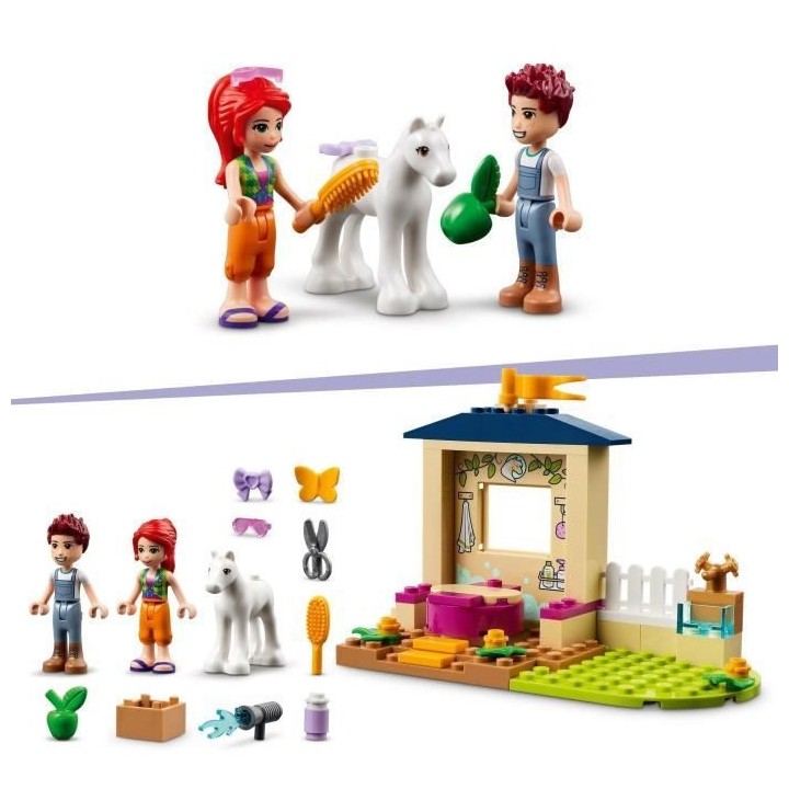 LEGO 41696 Friends L'Écurie de Toilettage du Poney, Jouet avec Cheval