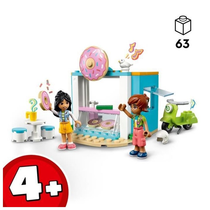 LEGO Friends 41723 La Boutique de Donuts, Jouet Enfants 4 Ans, Mini-Po