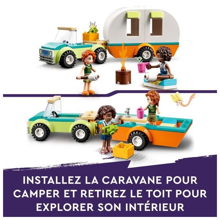 LEGO Friends 41726 Les Vacances en Caravane, Jouet Camping-Car avec Vo