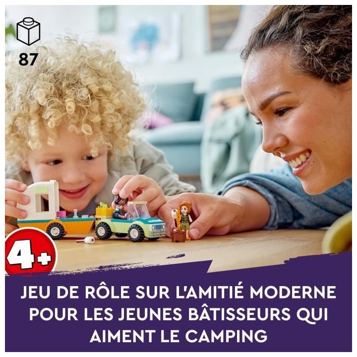 LEGO Friends 41726 Les Vacances en Caravane, Jouet Camping-Car avec Vo